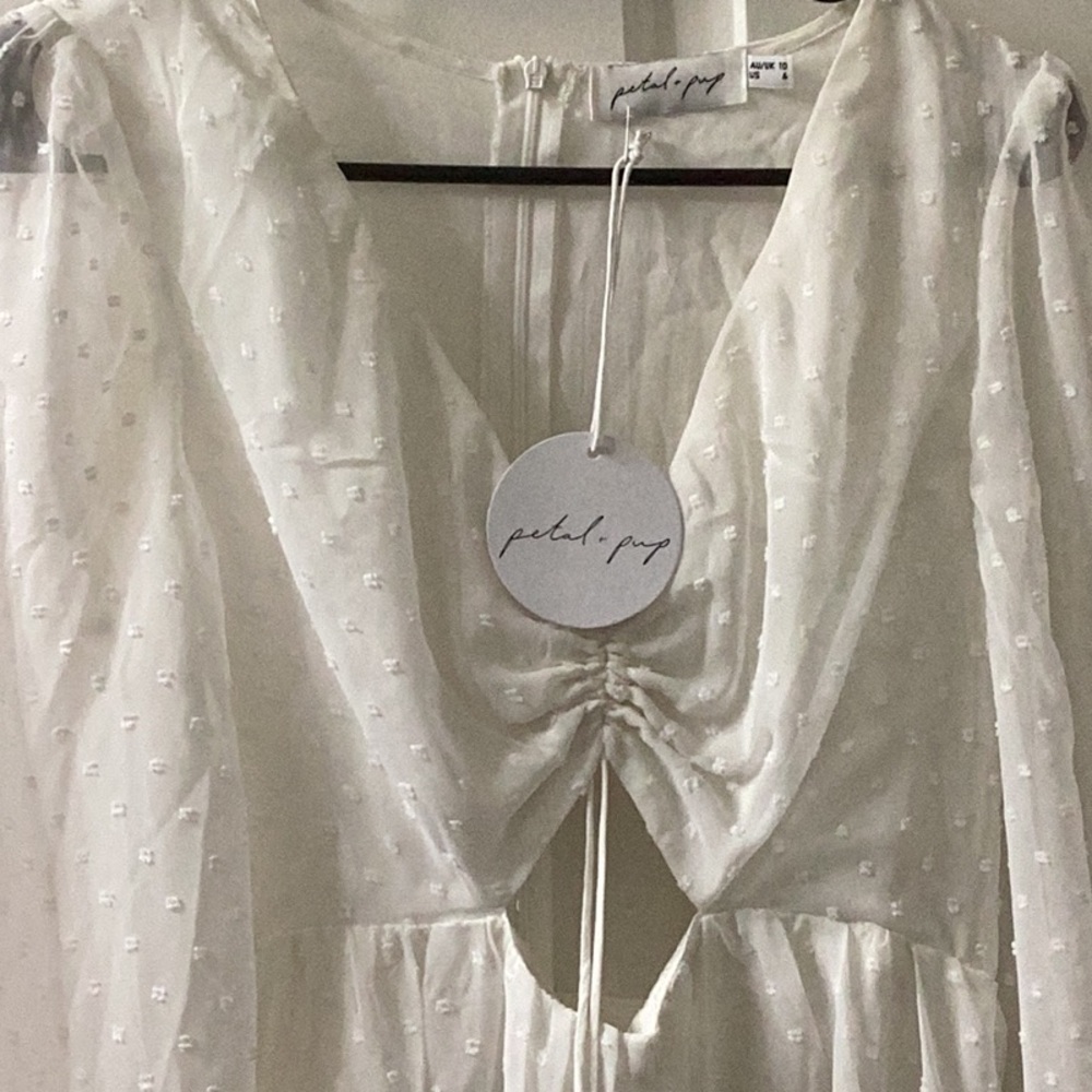 Petal & Pup Ivory Textured Dress - Picture 7 of 10